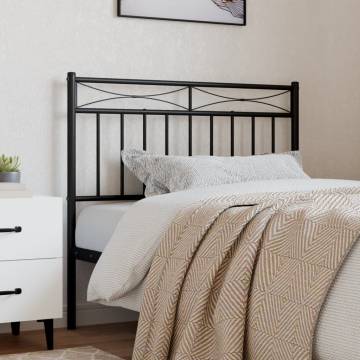 Stylish Black Metal Headboard 90 cm - Hipomarket UK