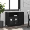 Sideboard Black 100x35x75 cm Engineered Wood Colour black Quantity in Package 1 