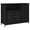 Classic Black Sideboard - Engineered Wood 100x35x75 cm