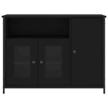 Classic Black Sideboard - Engineered Wood 100x35x75 cm