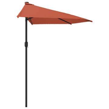 Terracotta Balcony Parasol with Aluminium Pole - 270x144 cm