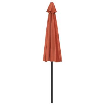 Terracotta Balcony Parasol with Aluminium Pole - 270x144 cm