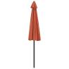 Terracotta Balcony Parasol with Aluminium Pole - 270x144 cm