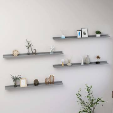 Grey Wall Shelves (4 pcs) | Stylish Storage Solution