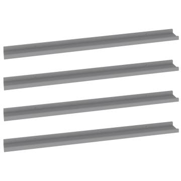 Grey Wall Shelves (4 pcs) | Stylish Storage Solution