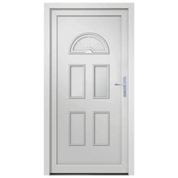 Front Door White 98x198 cm PVC - Durable & Secure Entry