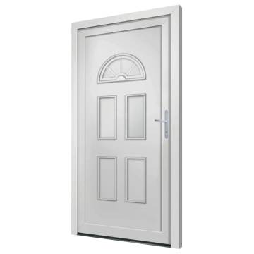 Front Door White 98x198 cm PVC - Durable & Secure Entry