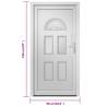 Front Door White 98x198 cm PVC - Durable & Secure Entry