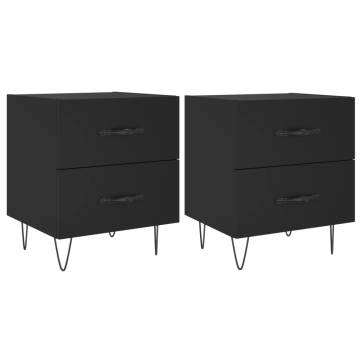 Modern Black Bedside Cabinets - 2 pcs | Hipomarket