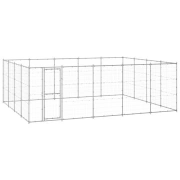 Outdoor Dog Kennel Galvanised Steel 24.2 m² | HipoMarket