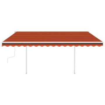 Manual Retractable Awning 4.5x3m - Orange & Brown