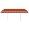 Manual Retractable Awning 4.5x3m - Orange & Brown