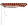 Manual Retractable Awning 4.5x3m - Orange & Brown