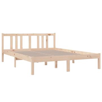 Solid Wood Bed Frame 140x190 cm - Modern & Sturdy Design