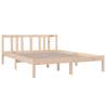 Solid Wood Bed Frame 140x190 cm - Modern & Sturdy Design