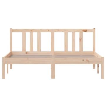 Solid Wood Bed Frame 140x190 cm - Modern & Sturdy Design