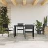 5 Piece Garden Dining Set Black Poly Rattan and Steel Size 140 cm table length Number of 4 