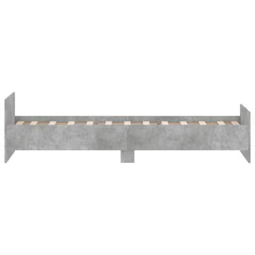 Concrete Grey Bed Frame 75x190 cm | Stylish & Durable Design