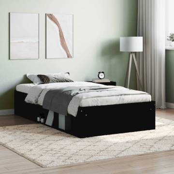 Black Bed Frame 100x200 cm - Stylish & Practical Design