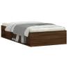 Brown Oak Bed Frame 90x200 cm - Modern & Practical Design