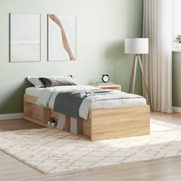 Sonoma Oak Bed Frame 75x190 cm Small Single | HipoMarket