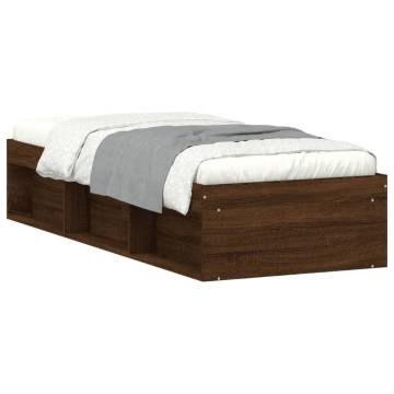 Brown Oak Bed Frame 75x190 cm Small Single | Hipomarket