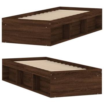 Brown Oak Bed Frame 75x190 cm Small Single | Hipomarket