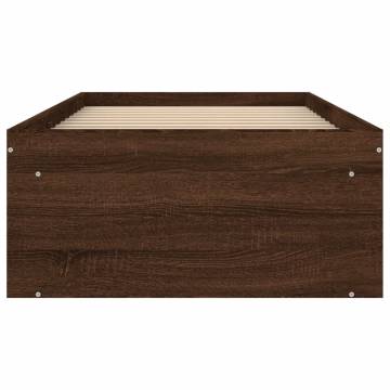 Brown Oak Bed Frame 75x190 cm Small Single | Hipomarket