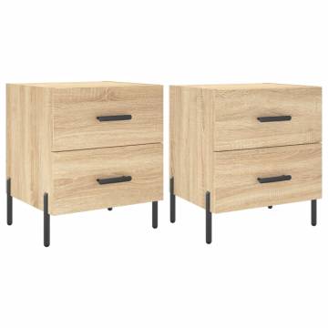 Stylish Sonoma Oak Bedside Cabinets - 2 pcs - Hipomarket UK