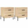 Stylish Sonoma Oak Bedside Cabinets - 2 pcs - Hipomarket UK