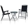 3 Piece Bistro Set - Black Steel | Stylish Garden Furniture