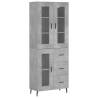 Highboard Concrete Grey 69.5x34x180 cm | Stylish Storage