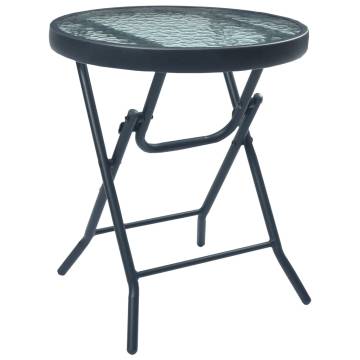 3 Piece Bistro Set - Black Steel | Stylish Garden Furniture