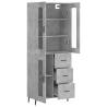 Highboard Concrete Grey 69.5x34x180 cm | Stylish Storage