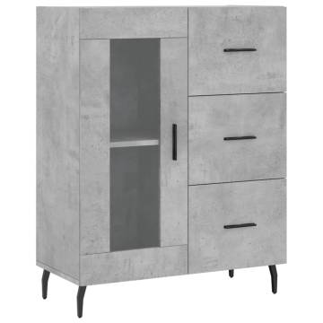 Highboard Concrete Grey 69.5x34x180 cm | Stylish Storage