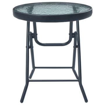 3 Piece Bistro Set - Black Steel | Stylish Garden Furniture