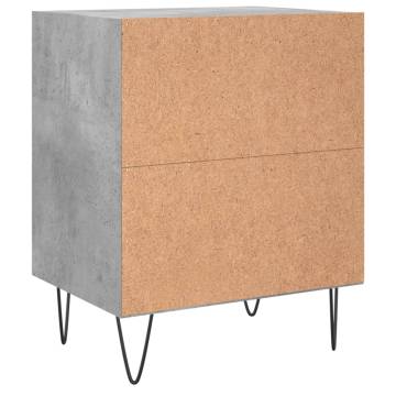 Elegant Bedside Cabinets - 2 pcs Concrete Grey | Hipomarket UK