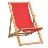 Folding Beach Chair - Solid Teak Wood in Red | HiPo Market