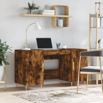 Elegant Smoked Oak Desk - 140x50 cm | Hipo Market UK