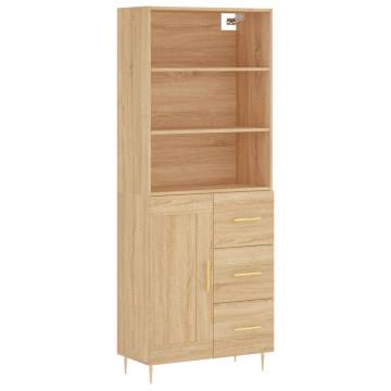 Stylish Highboard Sonoma Oak 69.5x34x180 cm - Hipomarket