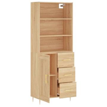 Stylish Highboard Sonoma Oak 69.5x34x180 cm - Hipomarket