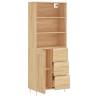 Stylish Highboard Sonoma Oak 69.5x34x180 cm - Hipomarket