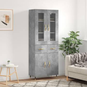 Highboard Concrete Grey - Stylish Engineered Wood Storage