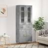 Highboard Concrete Grey 69.5x34x180 cm Engineered Wood Colour concrete grey Quantity in Package 1 Model 2 doors 2 drawers 