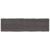 Table Top Dark Brown Solid Wood Live Edge - 220x60 cm