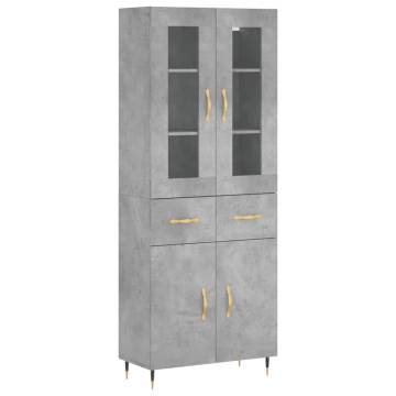 Highboard Concrete Grey - Stylish Engineered Wood Storage