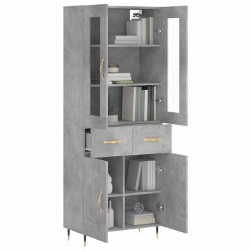 Highboard Concrete Grey - Stylish Engineered Wood Storage