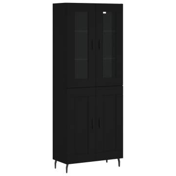 Highboard Black 69.5x34x180 cm - Stylish Engineered Wood Storage