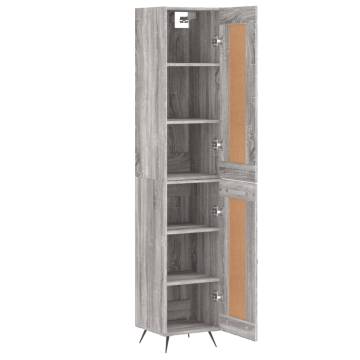 Stylish Highboard Grey Sonoma 34.5x34x180 cm | HipoMarket