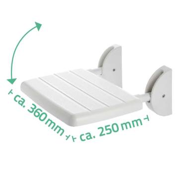 RIDDER Fold-Down Shower Seat Eco White - Stylish & Durable